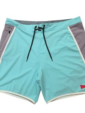 Florence Marine X Burgee Boardshorts Mens 36 Swim Trunks 4-Way Stretch Green